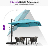 PURPLE LEAF Outdoor Sun Heavy Duty Large Cantilever Umbrella with Base