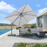 PURPLE LEAF UV Resistant Patio Umbrella with Base, Left-Right Tilt & 360° Swivel
