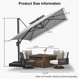 PURPLE LEAF UV50+ Fade Resistant Cantilever Umbrella, Patio Umbrellas with Base
