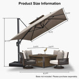 PURPLE LEAF UV50+ Fade Resistant Cantilever Umbrella, Patio Umbrellas with Base