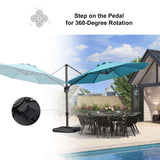PURPLE LEAF Durable Patio Outdoor Umbrella Aluminum Round Cantilever Sun Yard Umbrellas For Pool, Deck