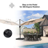 PURPLE LEAF Durable Patio Outdoor Umbrella Aluminum Round Cantilever Sun Yard Umbrellas For Pool, Deck