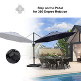 PURPLE LEAF Durable Patio Outdoor Umbrella Aluminum Round Cantilever Sun Yard Umbrellas For Pool, Deck