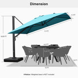 PURPLE LEAF Outdoor Sun Heavy Duty Large Cantilever Umbrella with Base