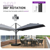 PURPLE LEAF Outdoor Sun Heavy Duty Large Cantilever Umbrella with Base