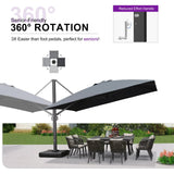 PURPLE LEAF Outdoor Sun Heavy Duty Large Cantilever Umbrella with Base