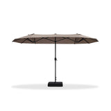 PURPLE LEAF Table Umbrella Double Sided Rectangular Patio Market Umbrella with Base