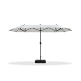 PURPLE LEAF Table Umbrella Double Sided Rectangular Patio Market Umbrella with Base