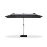 PURPLE LEAF Double-Sided Market Umbrella Large Rectangular Patio Umbrellas with Base