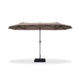 PURPLE LEAF Double-Sided Market Umbrella Large Rectangular Patio Umbrellas with Base