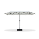 PURPLE LEAF Double-Sided Market Umbrella Large Rectangular Patio Umbrellas with Base