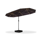 PURPLE LEAF Double Sided Patio Umbrella with Light Large Market Umbrellas with Base