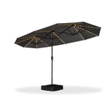 PURPLE LEAF Double Sided Patio Umbrella with Light Large Market Umbrellas with Base