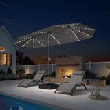 PURPLE LEAF Double-Sided Market Umbrella with Light Large Patio Umbrellas with Base