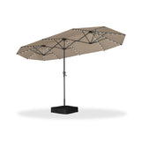 PURPLE LEAF Double-Sided Market Umbrella with Light Large Patio Umbrellas with Base