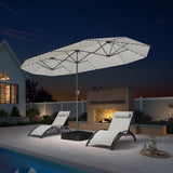PURPLE LEAF Double-Sided Market Umbrella with Light Large Patio Umbrellas with Base