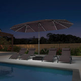 PURPLE LEAF Double-Sided Market Umbrella with Light Large Patio Umbrellas with Base