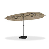 PURPLE LEAF Double-Sided Market Umbrella with Light Large Patio Umbrellas with Base