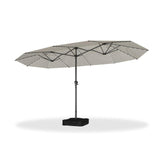 PURPLE LEAF Double-Sided Market Umbrella with Light Large Patio Umbrellas with Base