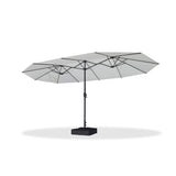 PURPLE LEAF Table Umbrella Double Sided Rectangular Patio Market Umbrella with Base