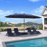 PURPLE LEAF Double-Sided Market Umbrella with Light Large Patio Umbrellas with Base