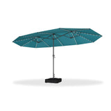 PURPLE LEAF Double-Sided Market Umbrella with Light Large Patio Umbrellas with Base