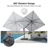 PURPLE LEAF UV Resistant Patio Umbrella with Base, Left-Right Tilt & 360° Swivel