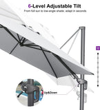 PURPLE LEAF UV Resistant Patio Umbrella with Base, Left-Right Tilt & 360° Swivel