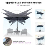 PURPLE LEAF UV Resistant Patio Umbrella with Base, Left-Right Tilt & 360° Swivel