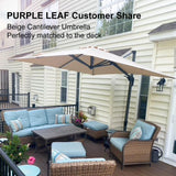PURPLE LEAF Patio Outdoor Large Umbrella Square and Rectangular Cantilever Yard Sun Umbrellas