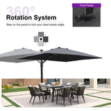 PURPLE LEAF Outdoor Sun Heavy Duty Large Cantilever Umbrella with Base