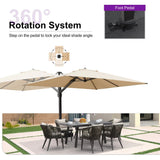 PURPLE LEAF Outdoor Sun Heavy Duty Large Cantilever Umbrella with Base