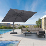 PURPLE LEAF UV Resistant Patio Umbrella with Base, Left-Right Tilt & 360° Swivel
