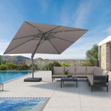 PURPLE LEAF UV Resistant Patio Umbrella with Base, Left-Right Tilt & 360° Swivel