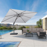 PURPLE LEAF UV Resistant Patio Umbrella with Base, Left-Right Tilt & 360° Swivel