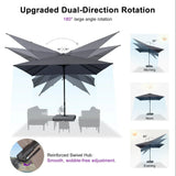 PURPLE LEAF UV Resistant Patio Umbrella with Base, Left-Right Tilt & 360° Swivel