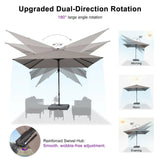 PURPLE LEAF UV Resistant Patio Umbrella with Base, Left-Right Tilt & 360° Swivel
