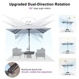 PURPLE LEAF UV Resistant Patio Umbrella with Base, Left-Right Tilt & 360° Swivel