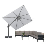 PURPLE LEAF UV Resistant Patio Umbrella with Base, Left-Right Tilt & 360° Swivel