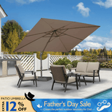 PURPLE LEAF Patio Cantilever Umbrella with Aluminum Offset Hanging for Pool Garden Deck