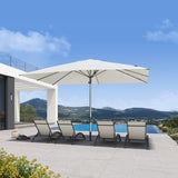 PURPLE LEAF Semi-Auto 1.9''/2.4''/3.1'' Pole Commercial Patio Umbrella Market Umbrella for Café, Restaurant & Hotel