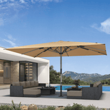 PURPLE LEAF Semi-Auto 1.9''/2.4''/3.1'' Pole Commercial Patio Umbrella Market Umbrella for Café, Restaurant & Hotel