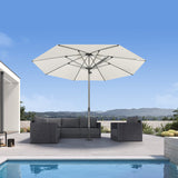 PURPLE LEAF Semi-Auto 1.9''/2.4''/3.1'' Pole Commercial Patio Umbrella Market Umbrella for Café, Restaurant & Hotel