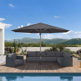 PURPLE LEAF Semi-Auto 1.9''/2.4''/3.1'' Pole Commercial Patio Umbrella Market Umbrella for Café, Restaurant & Hotel