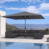PURPLE LEAF Semi-Auto 1.9''/2.4''/3.1'' Pole Commercial Patio Umbrella Market Umbrella for Café, Restaurant & Hotel