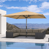 PURPLE LEAF Semi-Auto 1.9''/2.4''/3.1'' Pole Commercial Patio Umbrella Market Umbrella for Café, Restaurant & Hotel