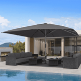 PURPLE LEAF Semi-Auto 1.9''/2.4''/3.1'' Pole Commercial Patio Umbrella Market Umbrella for Café, Restaurant & Hotel