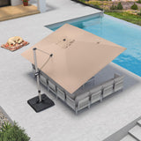 PURPLE LEAF Hailar Deluxe Aluminum Patio Umbrella with Base, Square and Rectangular Umbrella