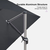 PURPLE LEAF Hailar Deluxe Aluminum Patio Umbrella with Base, Square and Rectangular Umbrella