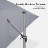 PURPLE LEAF Hailar Deluxe Aluminum Patio Umbrella with Base, Square and Rectangular Umbrella